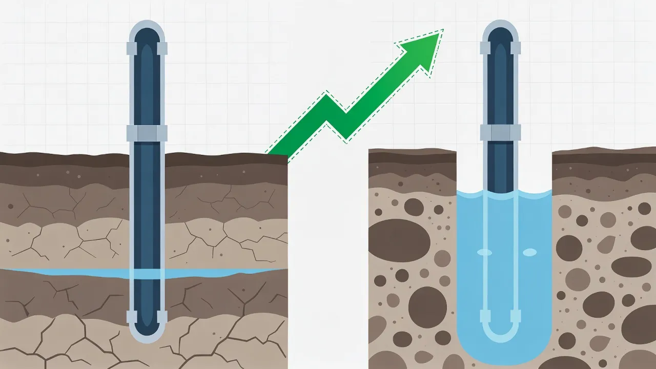 Groundwater level improvement after recharging of ground water implementation