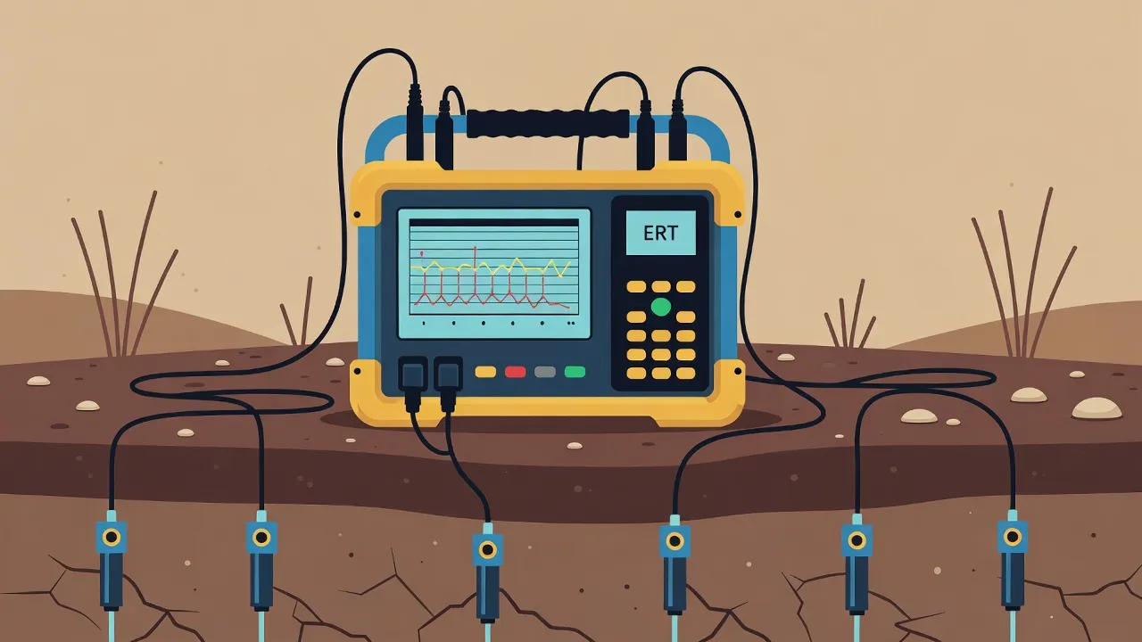 Electrical resistivity meter used for groundwater detection
