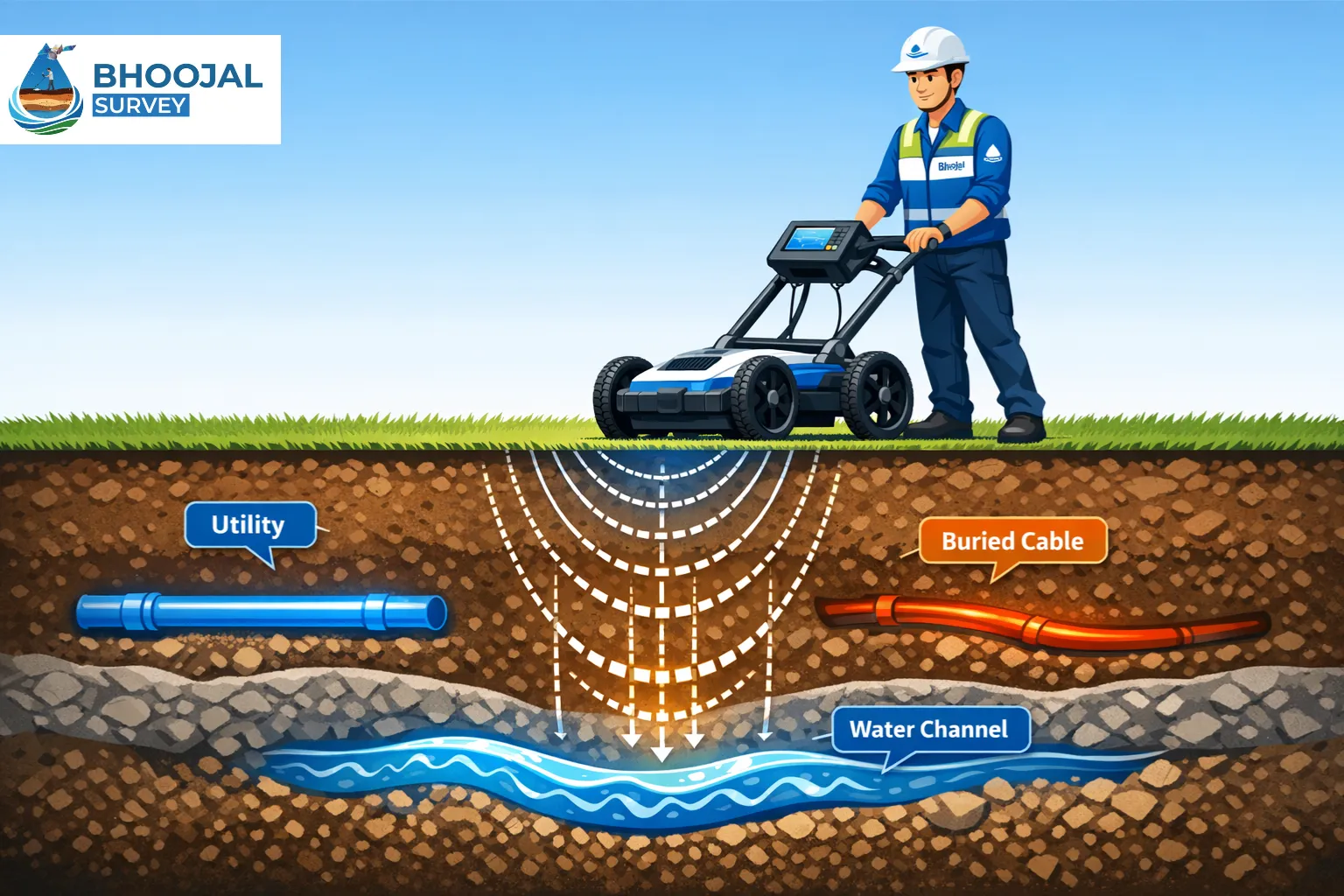 Bhoojal Survey is conducting the GPR Survey for Subsurface Utility Mapping in India