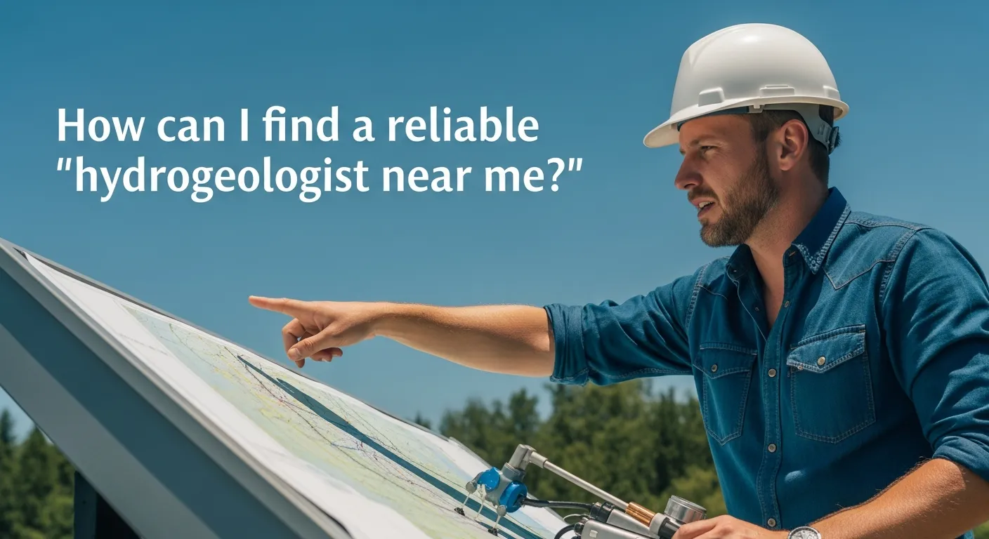 A professional hydrogeologist conducting a groundwater survey with modern equipment in a rural Indian setting.