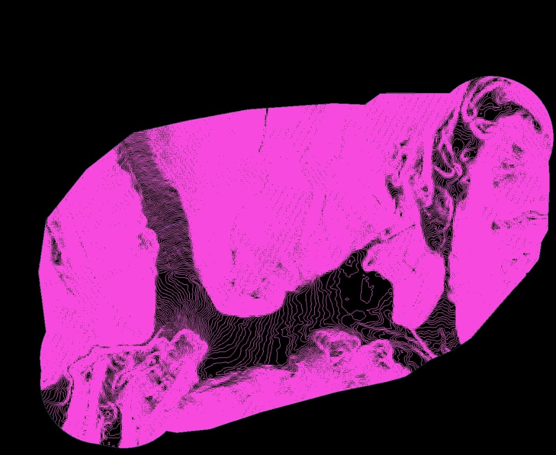 Contour map generated from satellite imagery
