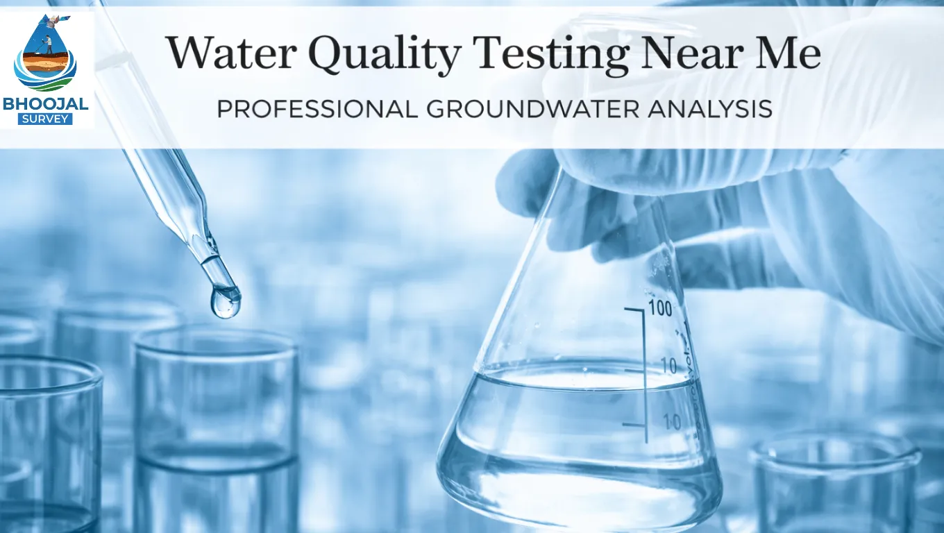 Water quality testing expert collecting borewell groundwater sample for lab analysis India